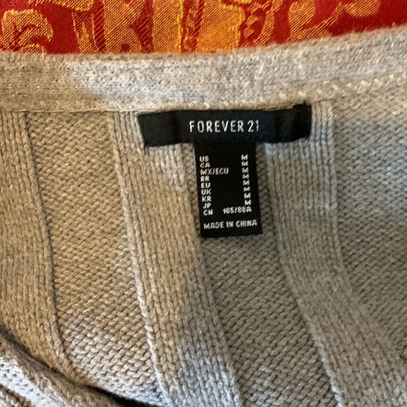 F21 Gray Cropped Sweater - Picture 6 of 6